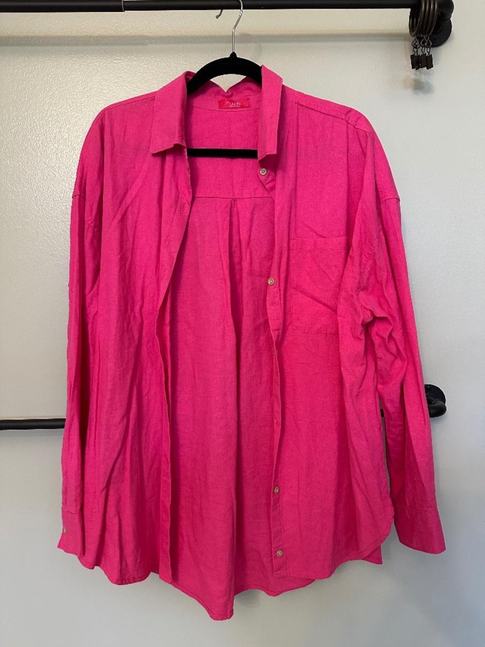 Nuuds Hot Pink Button Down Shirt